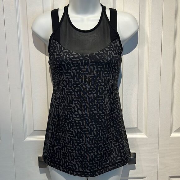 LULULEMON Black/Grey Running In The City Tank Top Size 6 - Picture 3 of 15